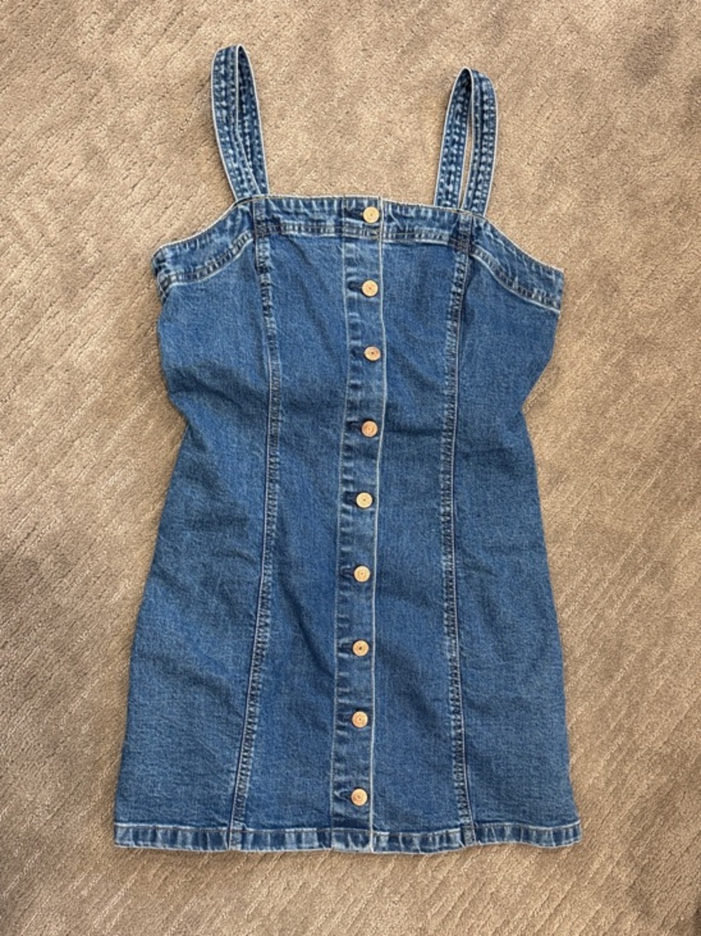 GAP Denim Button-Front Mini Dress - Blue